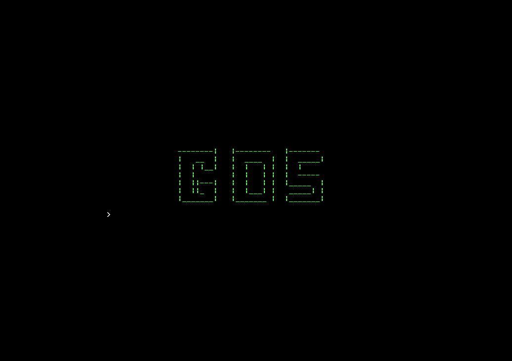 GenesisOS boot screen with a green ASCII logo on a black background
